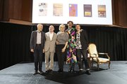 Die fünf Nominierten: Thomas Röthlisberger, Thomas Hürlimann, Lioba Happel, Kim de l'Horizon und Simon Froehling.